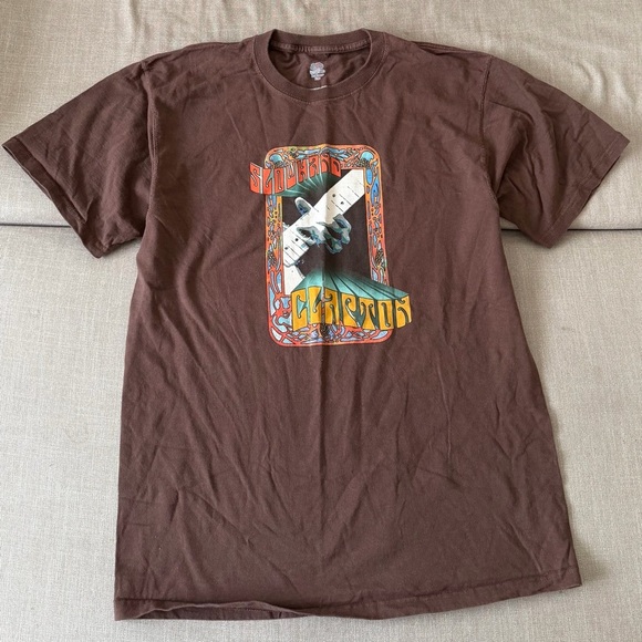 Other - Eric Clapton Slowhand Psychedelic Brown Band Graphic Tee 2000s Y2K Tour Shirt